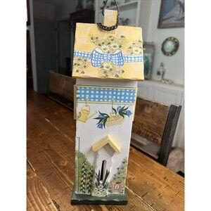 Hand-Painted Wooden Butterfly House Kathy Hatch 14 1/2" Tall x 4" ,Vintage